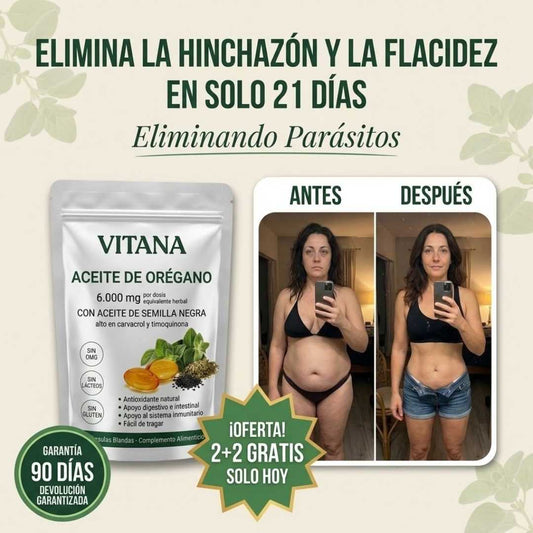 Vitana® Aceite de Orégano - Elimina la Hinchazón y la Flacidez en 21 Días